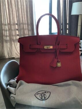Hermes BIRKIN 35 CLEMENCE ROUGE PIVOINE 2015